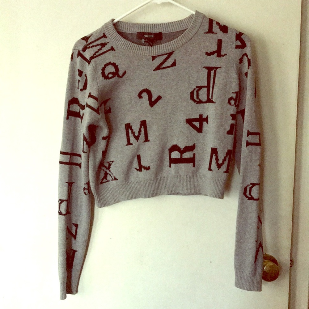 Cropped statement forever 21 sweater